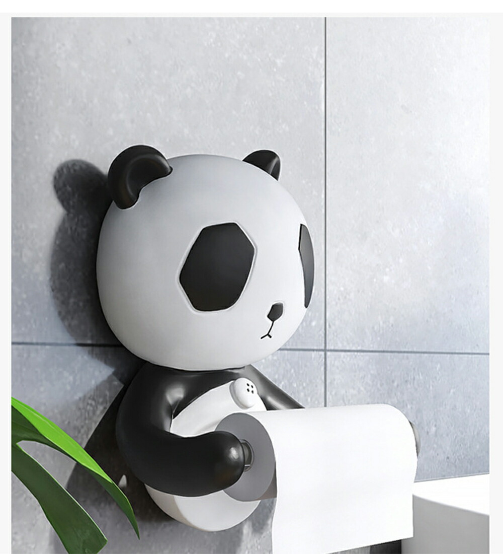市場 トイレットペーパーホルダー ペーパーホルダー おしゃれ かわいい ペーパー収納 アンティークトイレ パンダ シングル 北欧