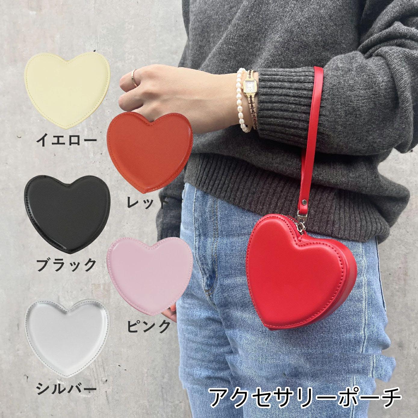 レザー 黒 合皮 ピンク 化粧ポーチ ミニバッグ 小物入れ 人工皮革 赤 かわいい バッグ バックチャーム｜MN商店