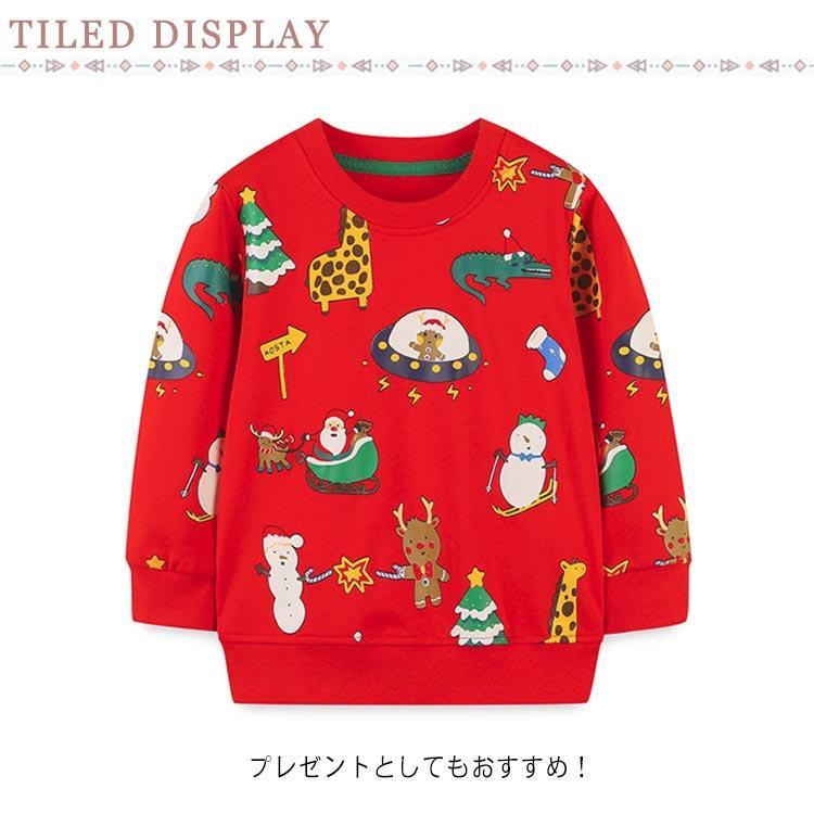 パーカ プリント トレーナー 男の子 ベビー 女の子 サンタ柄 コスプレ 可愛い ラウンドネック 子供服 Tシャツ 仮装 カジュアル キッズ