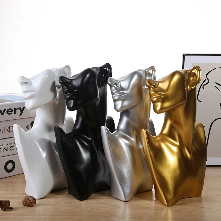 楽天市場】置物 オブジェ 人物 フェイス フィギュア アート