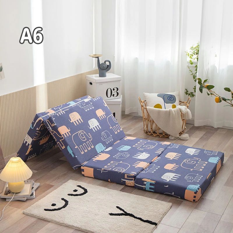 200×80/70/60 折り畳み 洗える マットレス マット 身体にフィットし柔らかな寝心地 寝具 4つ折り カバー 敷布団 マットレス 寝具 折りたたみマットレス 折りたたみ 花柄 象柄 厚さ5cm/8cm ベッド 敷き布団