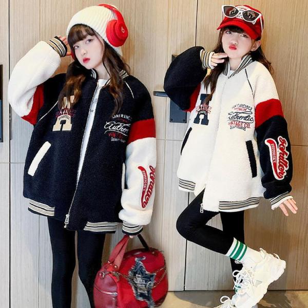 お嬢さん スタジャン キッズ 上衣 ちびっ子服 ボア上衣 もこもこ 朦々たる 冬服厚地の外套 アウター 好いたらしい ボア上衣 ゆったり 生あたたかい 防寒服 お坊っちゃん