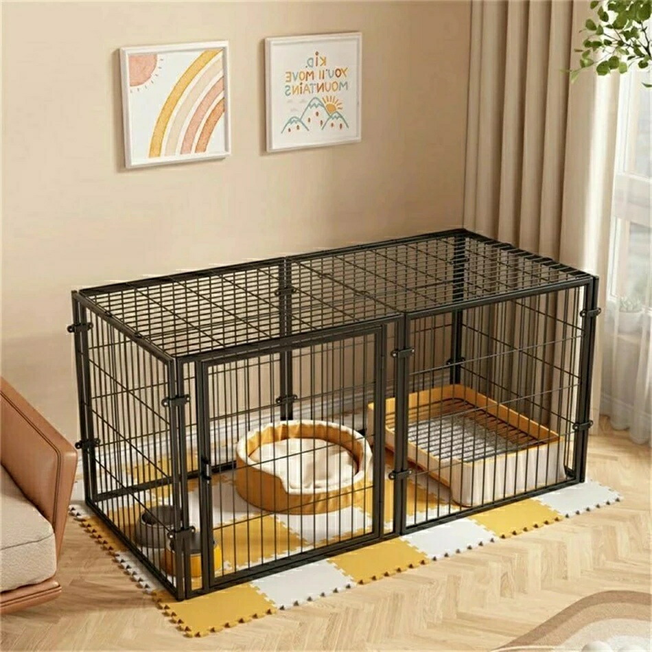 ペットフェンス 中型犬用 小型犬用 ペットサークル 折りたたみ可能 金属製 スチール製 犬ゲージ 複数連結可能 室内外兼用 ドッグサークル 組立簡単｜MN商店