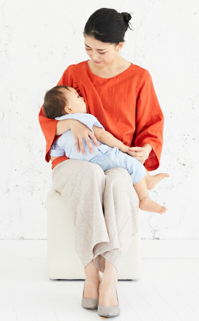 授乳服【あす楽対応】【送料無料】パーントル《授乳服授乳口付きトップスダブルガーゼ素材モーハウス》