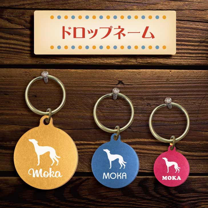 474円 返品送料無料 迷子札 ドロップネーム 名入れ グッズ ペット 名札 軽量 極小 軽い ネームタグ かわいい おしゃれ 首輪 犬