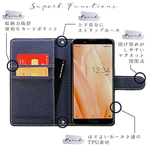 新しいコレクション らくらくスマートフォン Me F 01l F 42a ケース 手帳型ケース カバー F42a F 42aケース F 42aカバー F01l F 01lケース F 01lカバー 手帳型 手帳 らくらくホン らくらくフォン らくらくスマホ ハンドあり上品 Nb ディープネイビー スマホケース