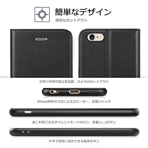 Tucch Iphone 6s ケース 手帳型 Iphone 6 ケース高級pu Tpu 耐衝撃 カード収納 サイドマグネット式 スタンド機能付き ストラップ通し穴 耐摩擦 人気 おしゃれ アイフォン6 6s 用 財布型 カバー ブラック Iphone 6 6s Ceconsolidada Cl