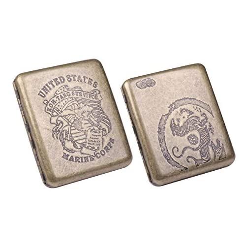 タバコケース シガレット ケース 20本収納 虎紋 ＆ 海軍 ワンタッチ 開閉式 手巻き煙草 入れ