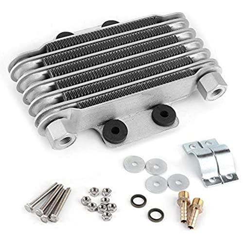 Duokonオイルクーラー、6列ユニバーサルバイクエンジンオイルクーラー冷却ラジエーターの交換125-250CCアルミニウム合金