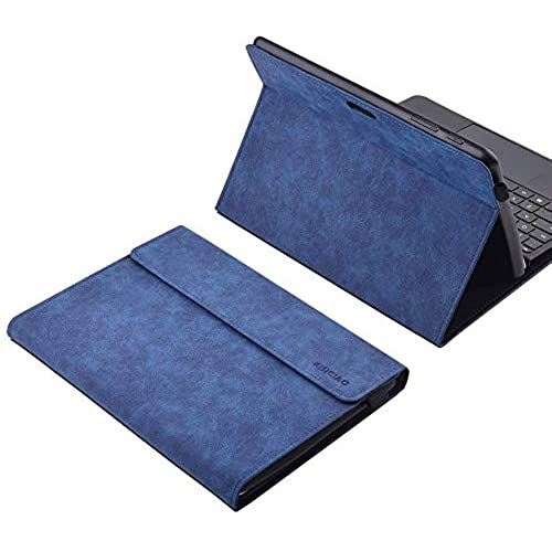 xisiciao Microsoft Surface Go Go2 保護 ケース サーフェス ゴー用 2 2020 10.5-インチ ゴー 2018 10-インチ スタイラス ホルダー付き 多角 ポリエステル スリム 軽量 カバー 互換性 タイプ カバー キーボード付き ゴー2 ゴー ブルー