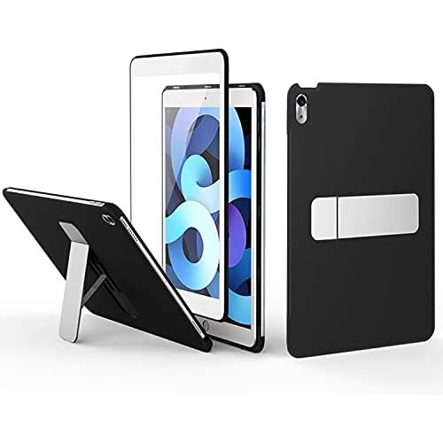 Donocao iPad air4 ケース 10.9インチipad第4世代 カバー ガラスフィルム付き 2020薄軽型 耐衝撃 全体保護ケース 両用スタンド 磁器吸着手触り良いPUレザー ブラック ブラック10.9 iPad air 4 10.9インチ