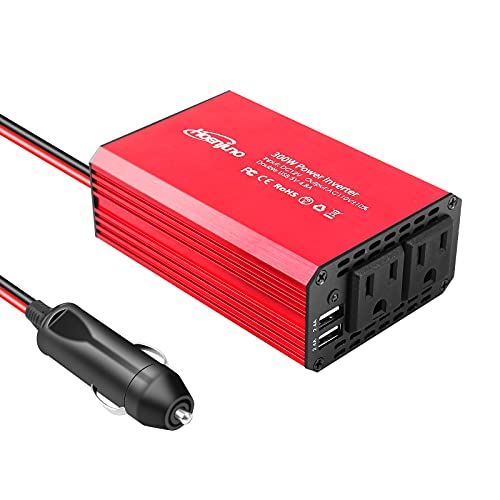 市場 Hoenjuno 車載充電器 300w Usb給電2口 コンバーター Ac100vコンセント電源2口 カーインバーター Dc12vをac100vに交換