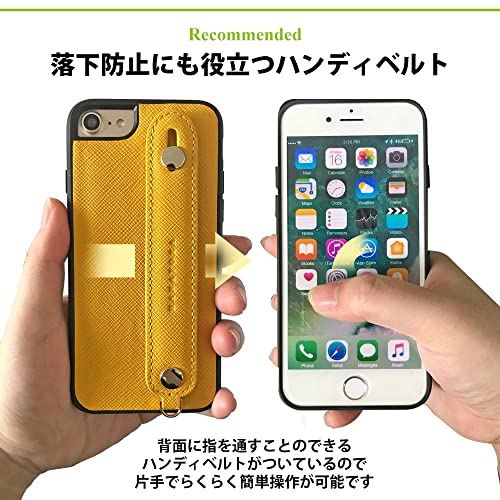 [HANATORA] iPhone13 mini ケース 本革 サフィアーノ・レザー スマホケース 落下防止 耐衝撃 スタンド機能 ハンディベルト ハンドメイド ストラップホール ストラップリング ギフトにも最適品 Handy 橙色 オレンジ XGH-13Mini-Orange iPhone13mini