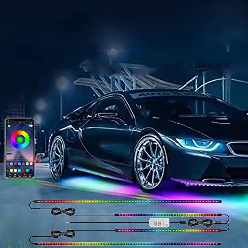 Ewolee 車アンダーライト LED 防水 テープライト アンビエントライト RGB 車飾りライト 無限調色 音に反応 213種モード スマホアプリコントロール ロックライト シャーシライト