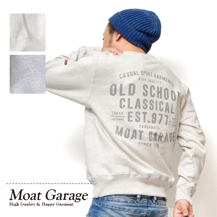 【楽天市場】【5倍ポイント】スウェット メンズ 秋冬用 綿 オートミール オフホワイト グレー M-XL Moat Garage：Moat