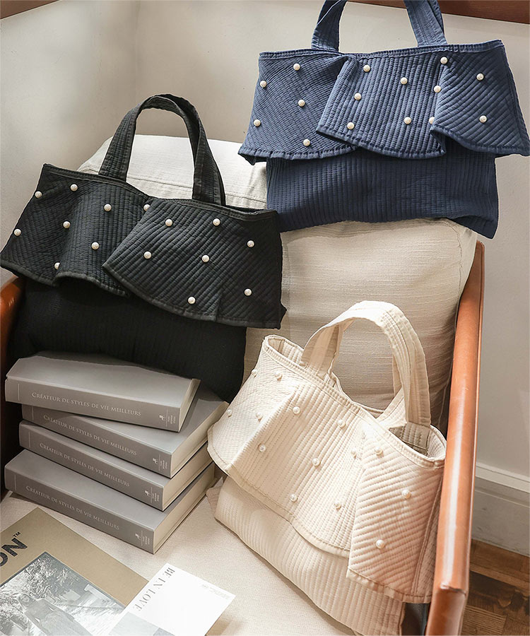 フリル ヌビバッグ レディース パール マザーズバッグ トート