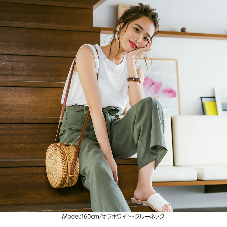 楽天市場 カットソー レディース Vネックノースリーブカットソー レディース タンクトップ トップス カットソー 夏 ノースリーブ 無地 白 クルーネック 肩見せ 肩だし C2322 入荷済 送料無料 メール便 神戸レタス Kobe Lettuce