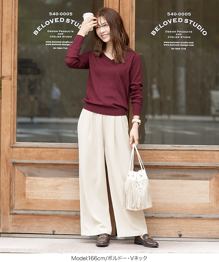 楽天市場 ニット セーター ニットトップス 選べるネックタイプシンプルニットトップス C4997 入荷済 レディース トップス 無地 長袖 ハイゲージ シンプル 神戸レタス Kobe Lettuce