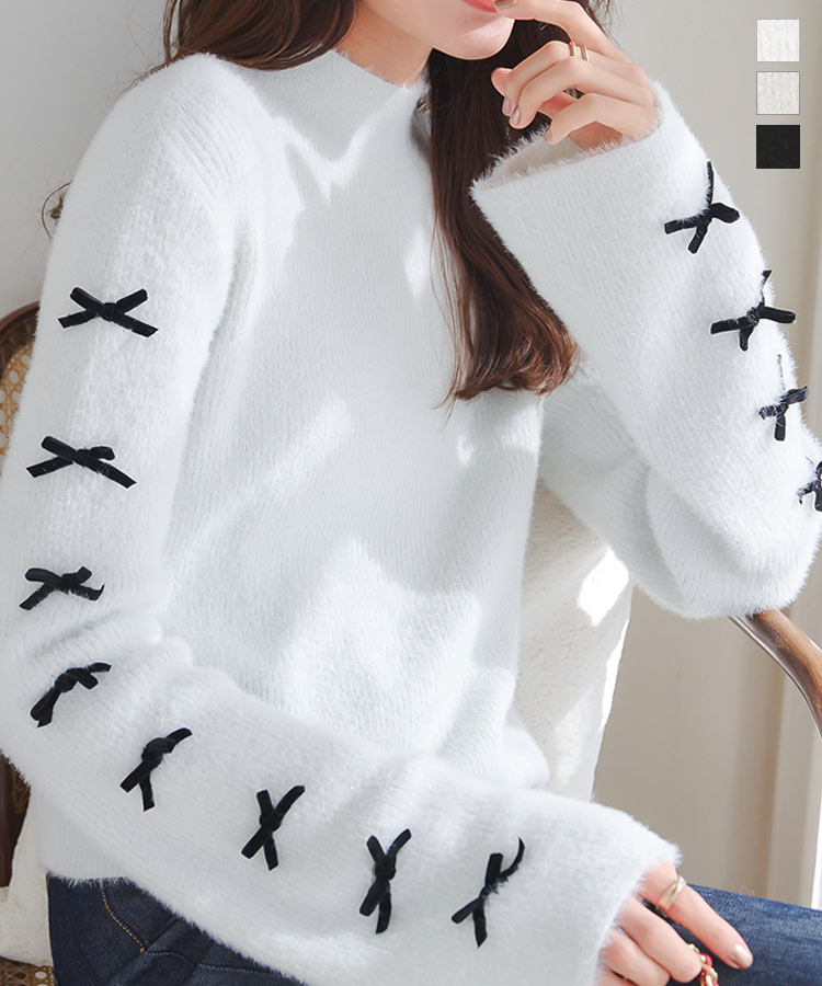 楽天市場】 モックネック フェザーニット レディース ニット セーター