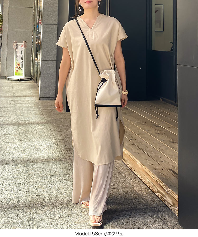 楽天市場 カフタンワンピース E2756 入荷済 レディース ロング丈 半袖 ゆったり 麻混 ナチュラル レイヤード 春 ブラック 黒 無地 ワンピース 春夏 夏 おしゃれ きれいめ ロング ロングワンピース スキッパー リネン 麻 スリット 神戸レタス Kobe Lettuce