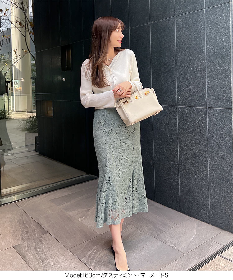 岡部あゆみ さんコラボ] レーススカート レディース スカート