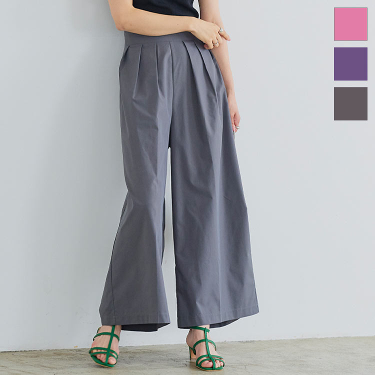 楽天市場】サイドボタン付きワイドパンツ [M3466] レディース