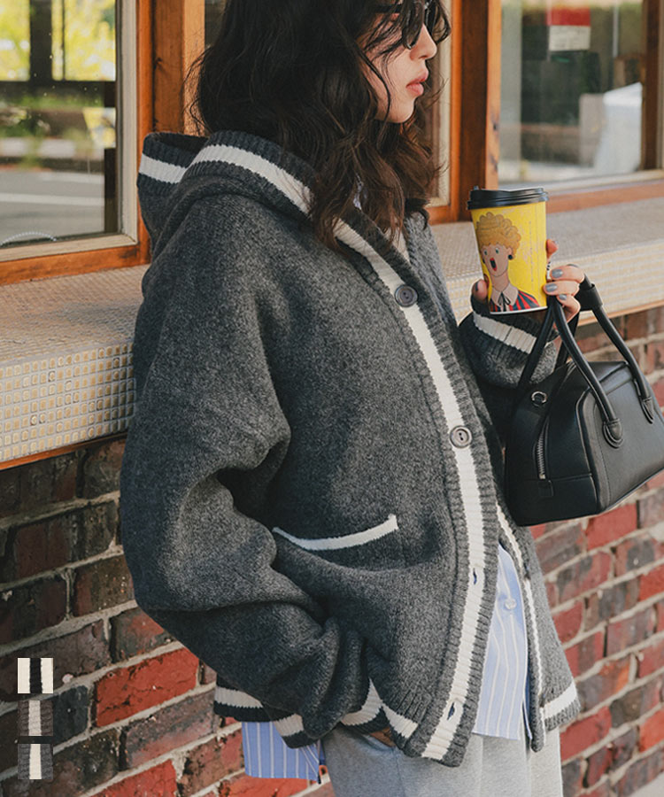 楽天市場】ボーダーニットカーディガン [C6422] レディース ダメージ