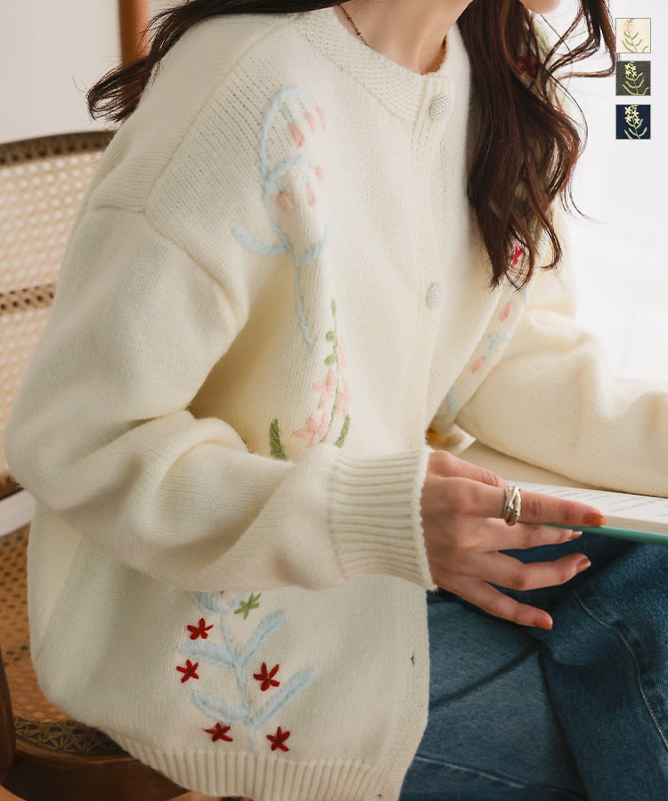 楽天市場】ロゴ刺しゅう ニットカーディガン レディース 20代 30代 40