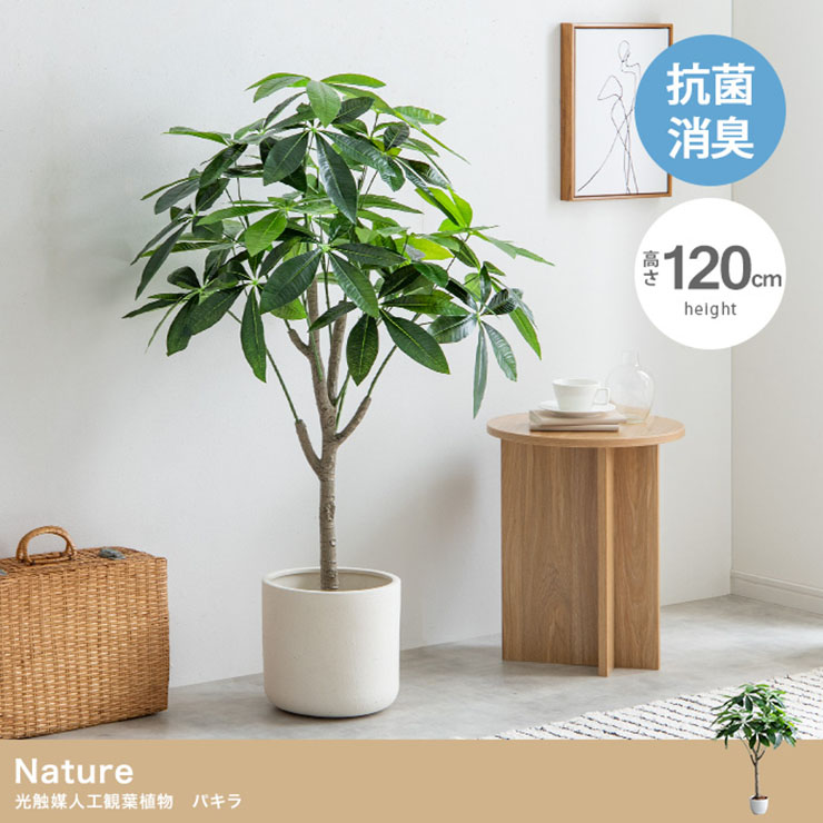 【ポイント8倍!20時~21日1:59】フェイクグリーン 観葉植物 高さ120cm 大型 光触媒 人工観葉植物 パキラ Nature(ナチュレ) フェイク グリーン 人工 観葉植物 おしゃれ 造花 鉢付き ナチュラル 抗菌 消臭 リビング オフィス お祝い