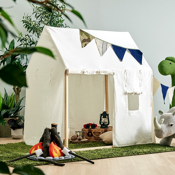 割引クーポン配布中 キッズテント Asweets おしゃれ おもちゃ 子供用テント プレイハウス 室内テント シンプル 子ども 屋内テント アスウィーツ テント 男の子 女の子 おままごと 子供 天然木 ティピー 自然素材 コットン