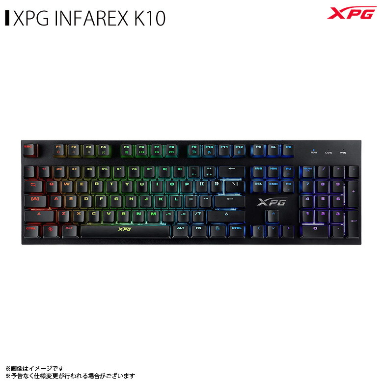 楽天市場 ゲーミングキーボード ゲーム Infarex K10 Xpg 8758 Adata E Sports 有線 英語フルキー 104キーキャップ Ledバックライト 9パターン付 Rgb照明 アンチゴーストキー機能 Windowsキーロック ブラックアーキサイト 宅配便配送 モバイルランド