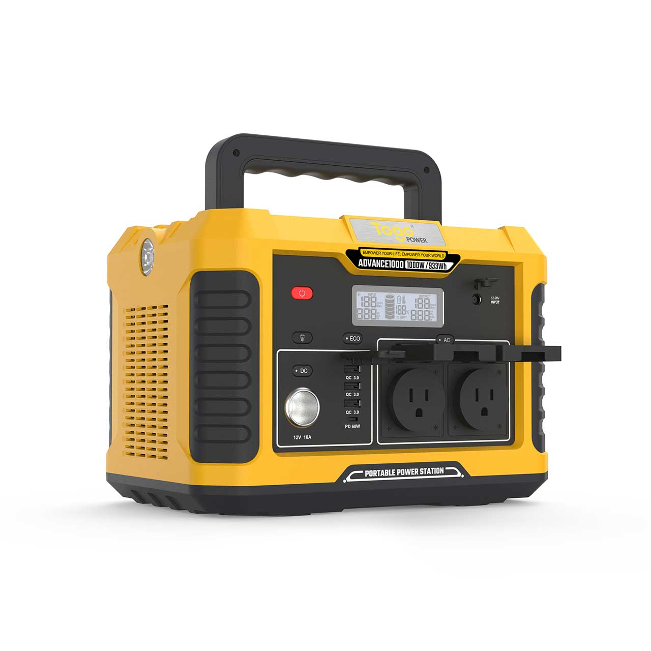 【貨物輸送無料】Togo POWER ADVANCE 1000【9202】AD1000Y 携帯型ワット数 大静電容量 933Wh / 1000W / 252,100mAh 不仕合わせ打つ手 アウトドア 防災コンピューケース