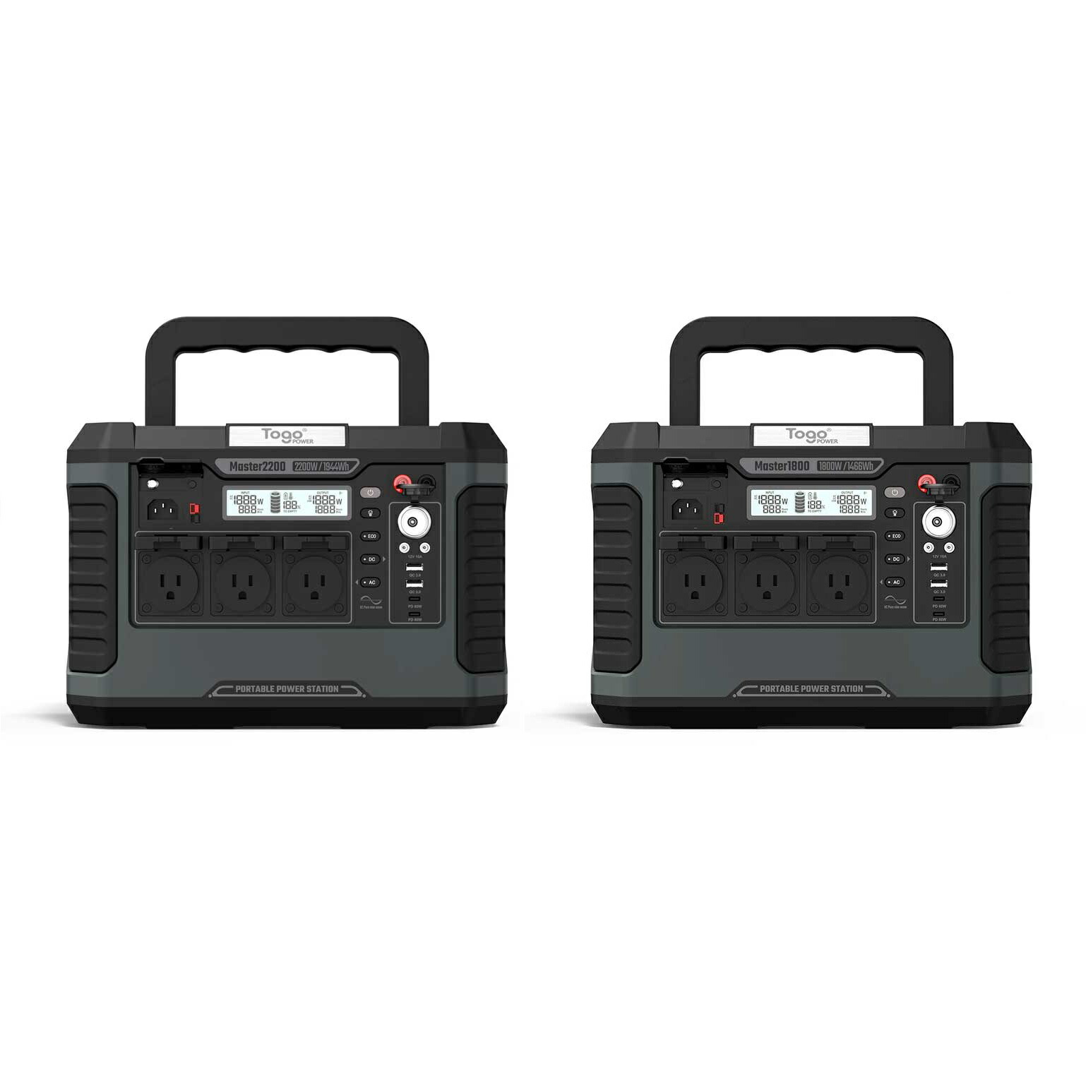 【貨物輸送無料】Togo POWER MASUTER SERIES【全2種】【TPS2200：1944Wh/2200W】【TPS1800：1270Wh / 1800W】携帯型ワット数 大静電容量 不仕合わせ打つ手 アウトドア 防災コンピューケース