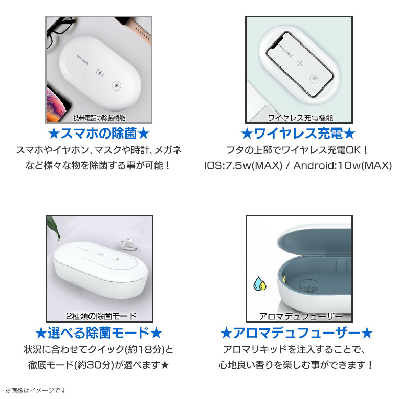 楽天市場 Uv除菌器 除菌ボックス 紫外線ライト 紫外線除菌器iq Wcuv 6371 ワイヤレス充電機能付き 99 除菌 ケース Uv除菌ランプ Uv除菌ライト 除菌機 小型 携帯 コンパクト 持ち運び アロマ機能付きiq Labo 宅配便送料無料 モバイルランド