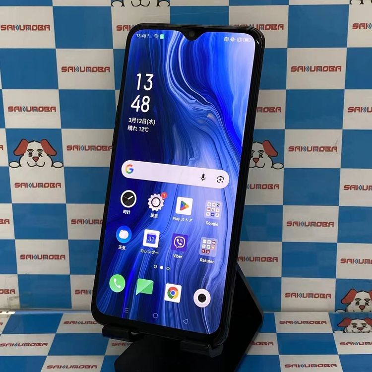 【中古】即日送りとどける可OPPO Reno A 128GB 黒いこと CPH1983 移動性版SIM無償性