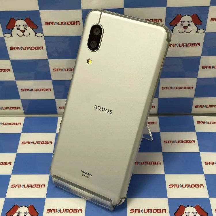【中古】AQUOS sense3 64GB しろがね色白いこと SH-M12 mineo版SIM無償性  美品