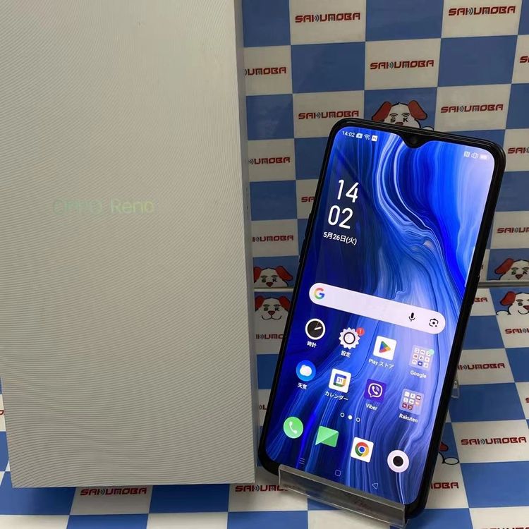 【中古】即日送りとどける可OPPO Reno A 128GB 黒いこと CPH1983 移動性版SIM無償性