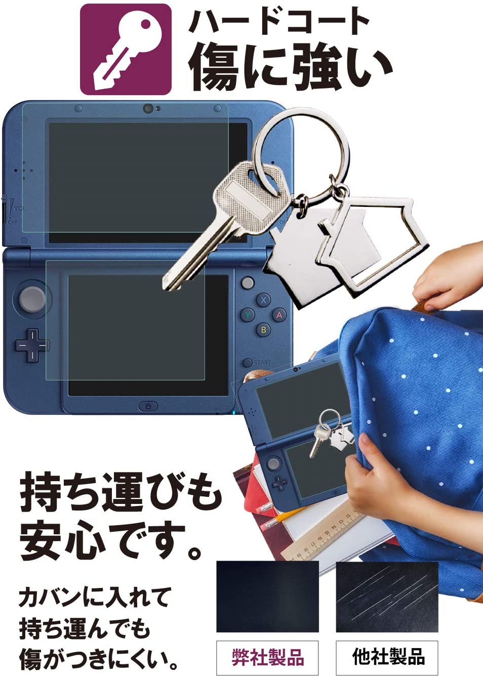 楽天市場 上下セット 3ds Ll 保護フィルム ブルーライトカット 指紋防止 気泡防止 抗菌 日本製 Bellemond ベルモンド Nn3dsllwblc B0245 モバイルワン