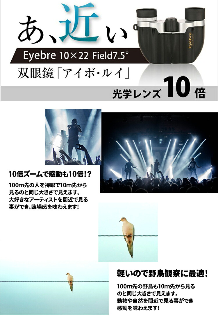 楽天市場 あす楽 双眼鏡 10倍 コンサート ライブ おすすめ ドーム コンパクト オペラグラス コンサート ドーム 22口径 小型 軽量 観劇 スポーツ観戦 用 ミニ双眼鏡 アウトドア バードウォッチング 楽天ロジ モバイルワン