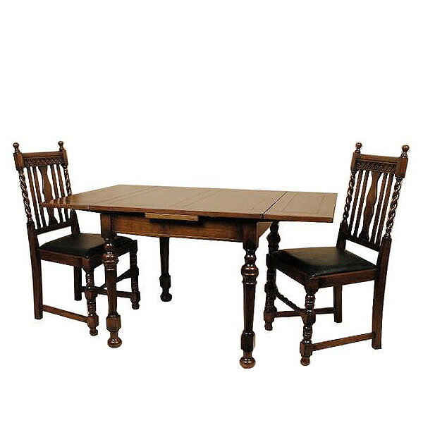英国アンティークリプロダクト オーク 伸長式 ダイニングテーブル単体 80～135 x 80 ※チェア別売【開梱設置送料無料-KYB】