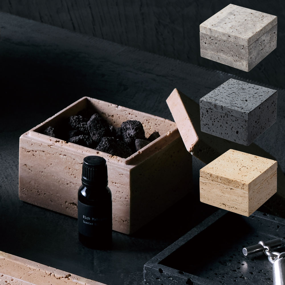 ライト アートワークスタジオ Travertine-box トラバーチンボックス ライトグレー ブラック ベージュ｜Interior shop　モビリグランデ