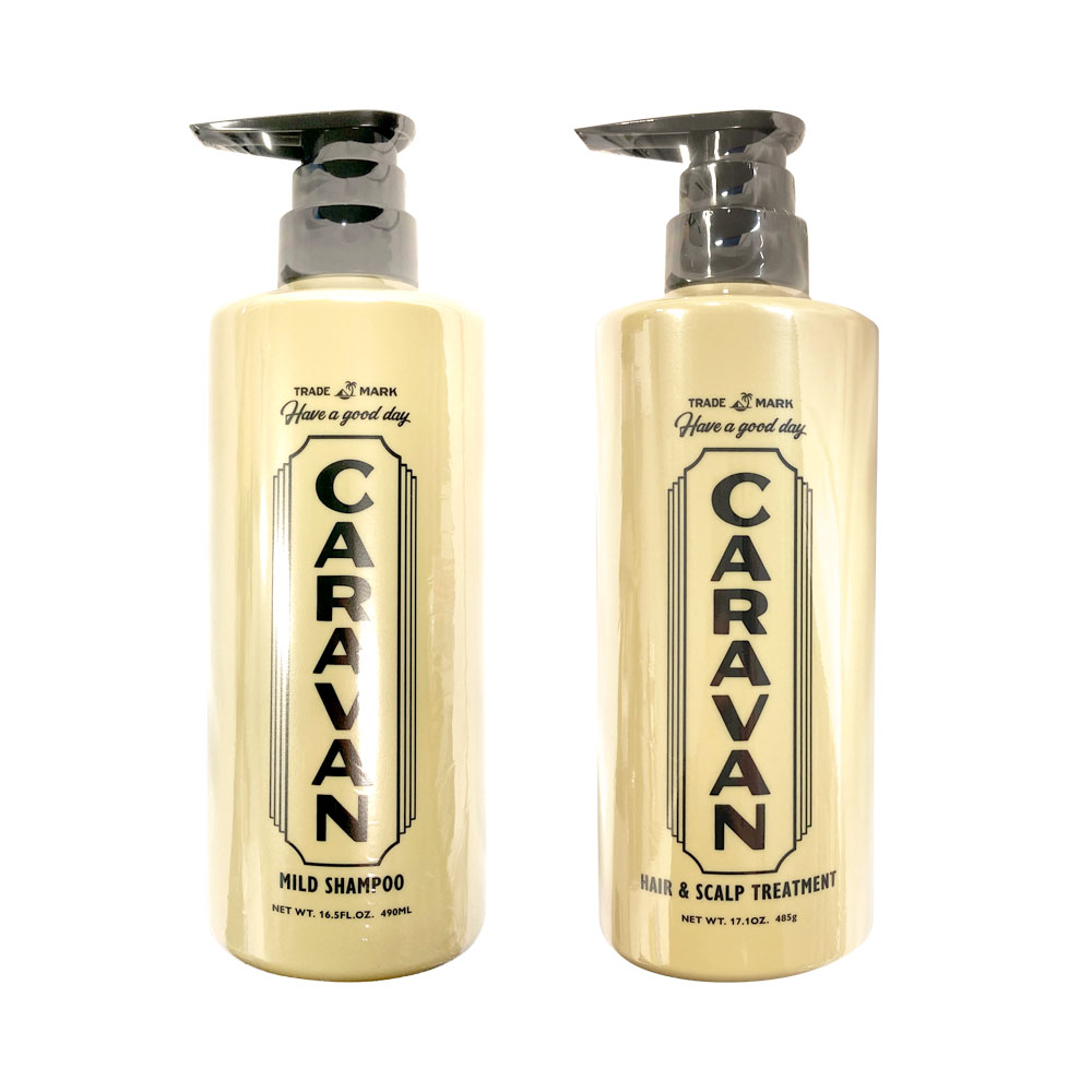 各1個セット デミ キャラバン マイルドシャンプー 490mL 1個 ＋ ヘア＆スカルプトリートメント 485g 1個 CARAVAN メンズ DEMI