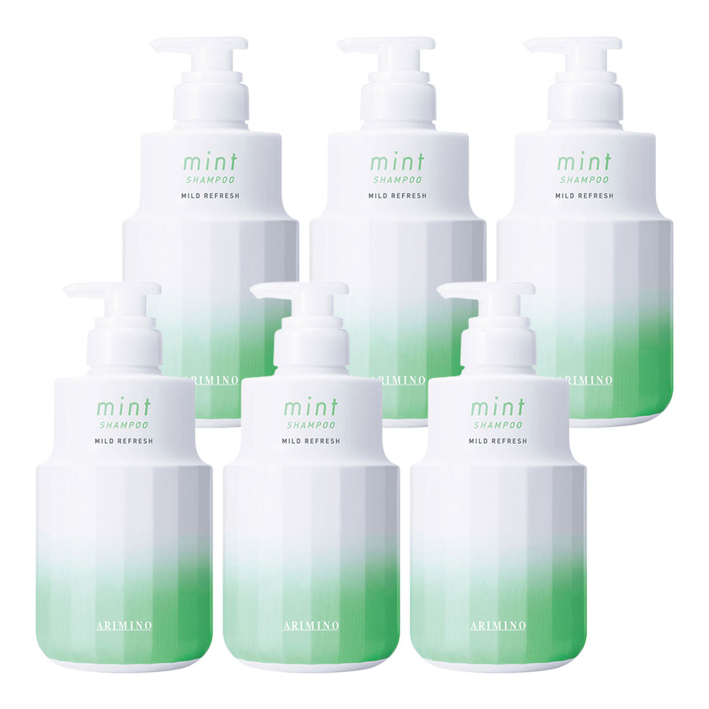 6個セット アリミノ ミント シャンプー マイルドリフレッシュ 550ml ARIMINO mint クール すっきり 夏の定番 ひんやりシャンプー｜ビューファ