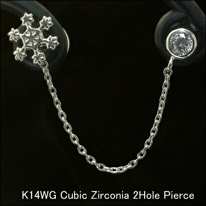 楽天市場】【送料無料】キュービックジルコニアピアス K14WG 2
