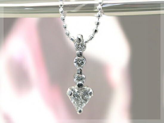 【送料無料】0.15ct ハートシェイプ ダイヤモンド ネックレス K18 ダイヤモンドネックレス