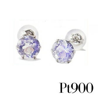 プラチナ ピアス Pt900 ブルームーンストーン ピアス 5mm【ピアス】【Platinum Pierce】※pema