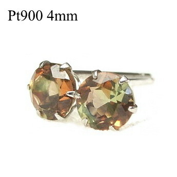 プラチナ Pt900 アンダリューサイト ピアス 4mm【送料無料】【Platinum Pierce】【プラチナ ピアス】※pema|ジュエリーメビウス
