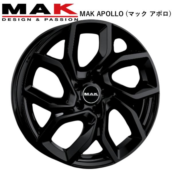 MAK APOLLO (マック アポロ) 17ｘ7.5 +45 5H/108 GB（グロスブラック） 65.1Φ専用 ｘ 4本　※シトロエン DS9 ベルランゴ フィアット 600e アルファ ジュニア
