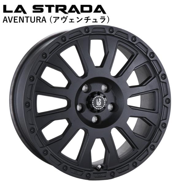 LA-STRADA AVENTURA (ラ ストラーダ アヴェンチュラ) 17 x 7.5 +40 5H/127 WB (リンクルブラック) 71.6Φ ｘ 4本　※ジープ ラングラー(JL/JK)