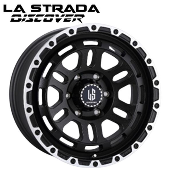 LA-STRADA DISCOVER (ラ ストラーダ ディスカバー) 15 x 6.0 +33 6H/139.7 WBRP (リンクルブラック リムポリッシュ) 106.1φ ｘ 4本　※ハイエース200系